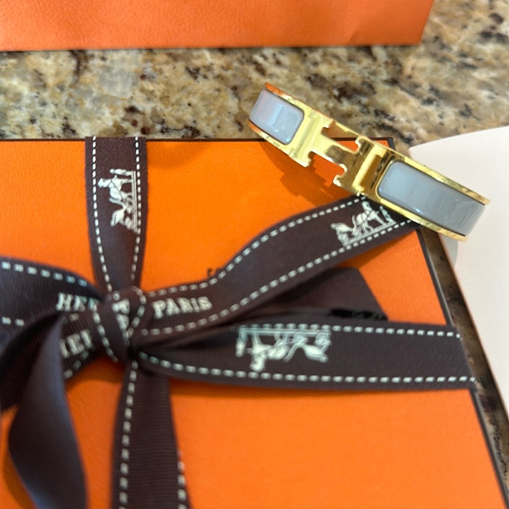 Hermes Clic H Gold Plated GM 19 Marron Glace